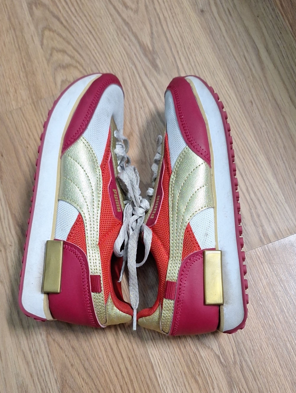 Puma Future Rider Glitz  Red and Gold  Sneaker Kids - Picture 6 of 11